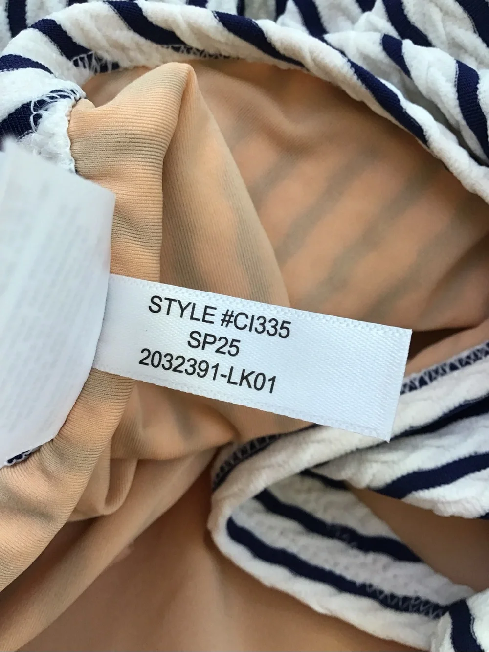J. Crew Navy & White Striped Tie-Shoulder‎ One-Piece Swimsuit XXL Nautical NWT